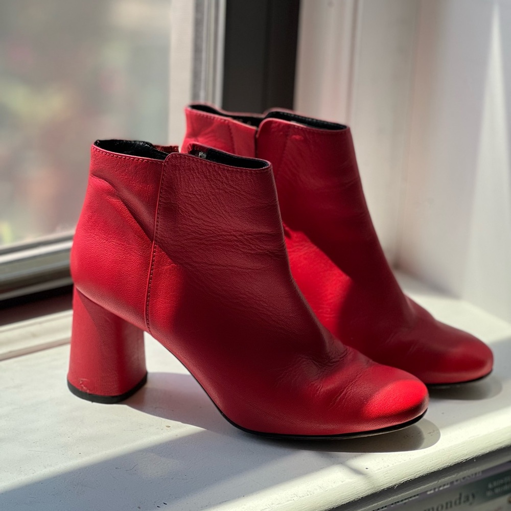 Rachel Comey red leather boots
